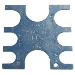 3/8 in., 1/2 in., 3/4 in., and 1 in. PEX Copper Crimp Ring Go/No-Go Gauge